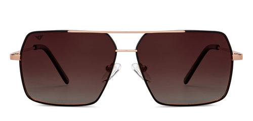 Gold Square Full Rim Unisex Sunglasses by Vincent Chase Polarized-200405