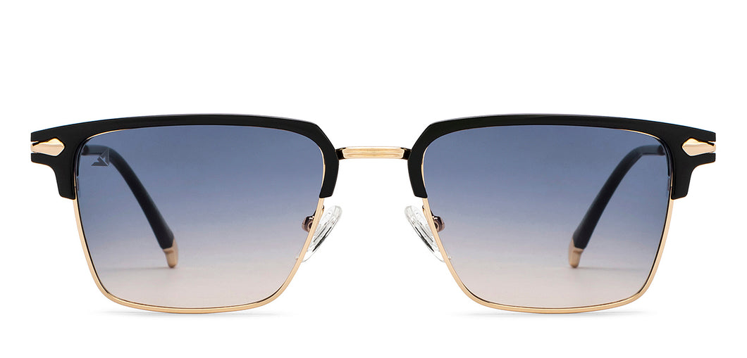 Gold Clubmaster Full Rim Unisex Sunglasses by Vincent Chase Polarized-209298