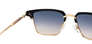 Gold Clubmaster Full Rim Unisex Sunglasses by Vincent Chase Polarized-209298