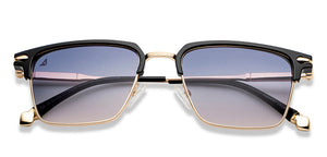 Gold Clubmaster Full Rim Unisex Sunglasses by Vincent Chase Polarized-209298