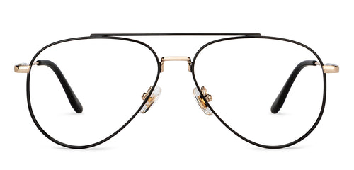 Black Aviator Full Rim Unisex Eyeglasses by John Jacobs-201392