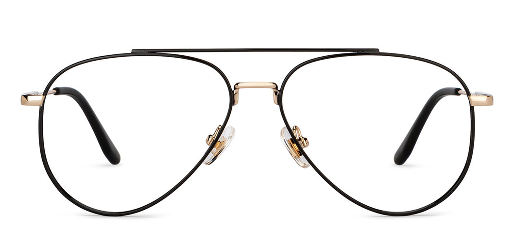 Black Aviator Full Rim Unisex Eyeglasses by John Jacobs-201392