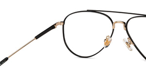 Black Aviator Full Rim Unisex Eyeglasses by John Jacobs-201392