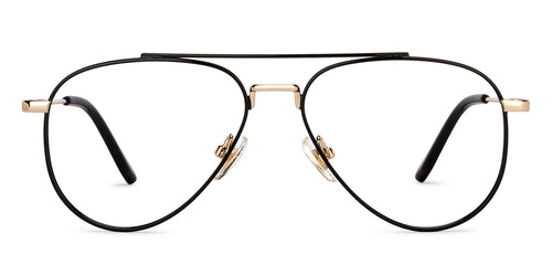 Black Aviator Full Rim Unisex Eyeglasses by John Jacobs-201394