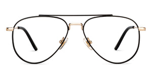 Black Aviator Full Rim Unisex Eyeglasses by John Jacobs-201394