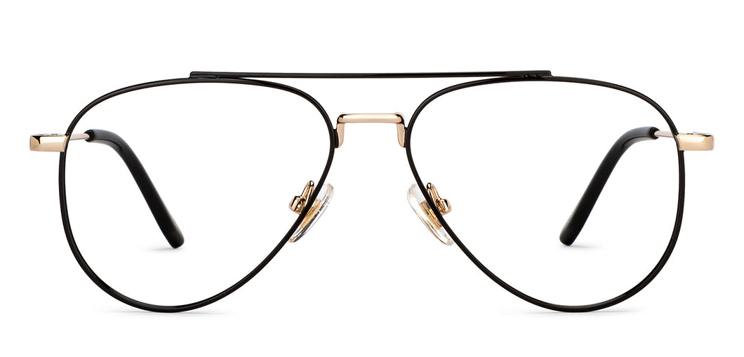 Black Aviator Full Rim Unisex Eyeglasses by John Jacobs-201394