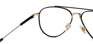 Black Aviator Full Rim Unisex Eyeglasses by John Jacobs-201394