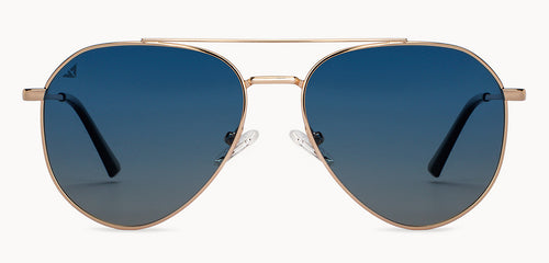 Gold Aviator Full Rim Unisex Sunglasses by Vincent Chase Polarized-200376