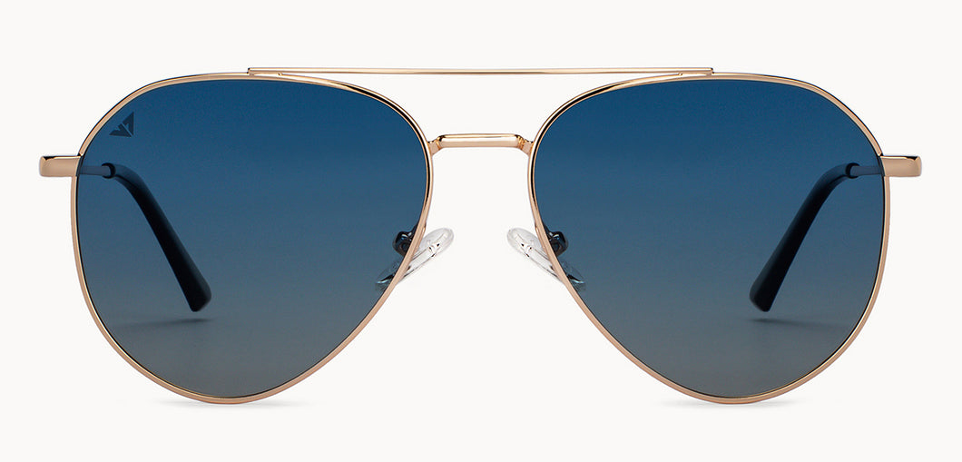 Gold Aviator Full Rim Unisex Sunglasses by Vincent Chase Polarized-200376