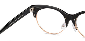 Black Cat Eye Full Rim Women Eyeglasses by John Jacobs-201662