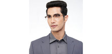 Load image into Gallery viewer, Gold Black Club Master Full Rim Unisex Eyeglasses by John Jacobs-205964