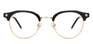 Gold Black Club Master Full Rim Unisex Eyeglasses by John Jacobs-205964
