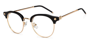 Gold Black Club Master Full Rim Unisex Eyeglasses by John Jacobs-205964