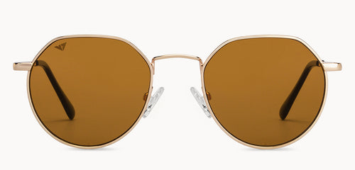 Gold Geometric Full Rim Unisex Sunglasses by Vincent Chase Polarized-200501