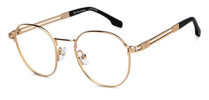 Gold Round Full Rim Unisex Eyeglasses by John Jacobs-205966