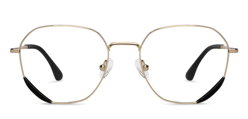 Gold Round Full Rim Unisex Eyeglasses by John Jacobs-150369