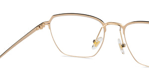 Gold Black Square Full Rim Unisex Eyeglasses by John Jacobs-205432
