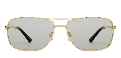 Gold Rectangle Full Rim Unisex Sunglasses by Vincent Chase Polarized-200398