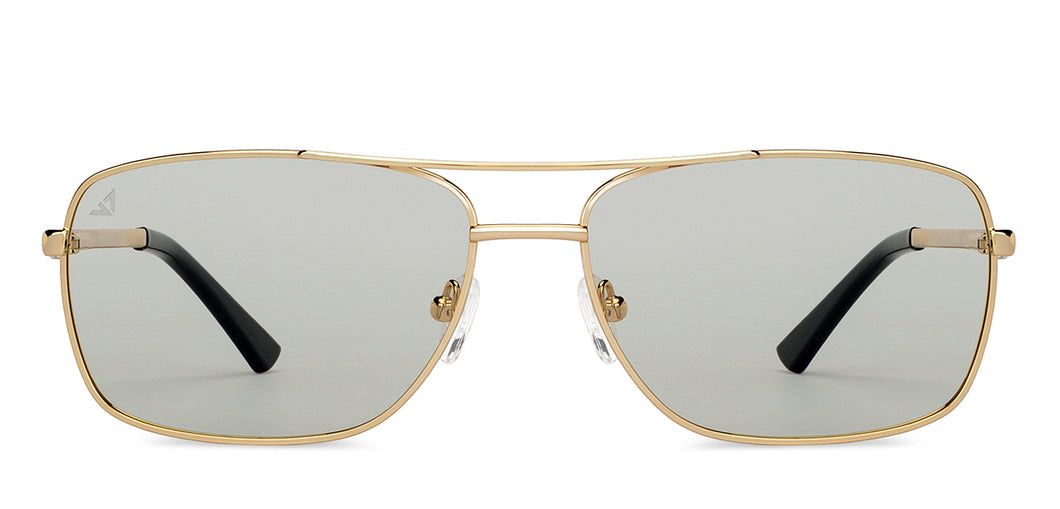 Gold Rectangle Full Rim Unisex Sunglasses by Vincent Chase Polarized-200398