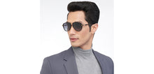 Load image into Gallery viewer, Gold Black Aviator Full Rim Unisex Sunglasses by John Jacobs-206147