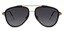 Load image into Gallery viewer, Gold Black Aviator Full Rim Unisex Sunglasses by John Jacobs-206147