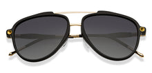 Load image into Gallery viewer, Gold Black Aviator Full Rim Unisex Sunglasses by John Jacobs-206147