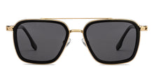 Load image into Gallery viewer, Gold Black Square Full Rim Unisex Sunglasses by John Jacobs-207045