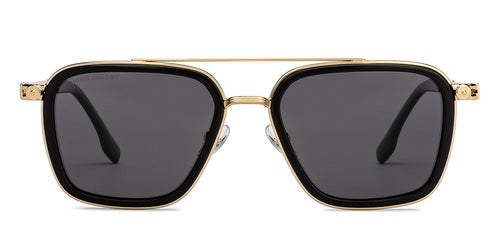 Gold Black Square Full Rim Unisex Sunglasses by John Jacobs-207045