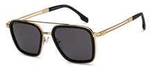 Load image into Gallery viewer, Gold Black Square Full Rim Unisex Sunglasses by John Jacobs-207045