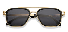 Load image into Gallery viewer, Gold Black Square Full Rim Unisex Sunglasses by John Jacobs-207045