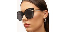 Load image into Gallery viewer, Black Square Full Rim Women Sunglasses by John Jacobs-213093