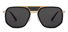 Load image into Gallery viewer, Gold Black Square Full Rim Unisex Sunglasses by John Jacobs-208137