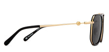 Load image into Gallery viewer, Gold Black Square Full Rim Unisex Sunglasses by John Jacobs-208137