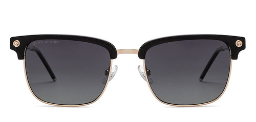 Gold Black Club Master Full Rim Unisex Sunglasses by John Jacobs-207041
