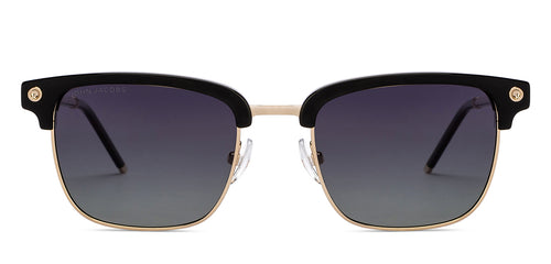 Gold Black Clubmaster Full Rim Unisex Sunglasses by John Jacobs-207043