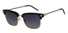 Load image into Gallery viewer, Gold Black Clubmaster Full Rim Unisex Sunglasses by John Jacobs-207043