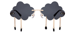 Gold Geometric Rimless Women Sunglasses by OJOS-205636