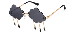 Gold Geometric Rimless Women Sunglasses by OJOS-205636
