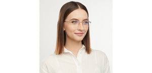 Gold Rectangle Half Rim Unisex Eyeglasses by John Jacobs-201382