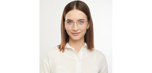 Gold Rectangle Half Rim Unisex Eyeglasses by John Jacobs-201382