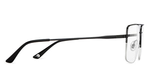 Black Square Half Rim Unisex Eyeglasses by John Jacobs-201430