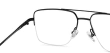 Load image into Gallery viewer, Black Square Half Rim Unisex Eyeglasses by John Jacobs-201430