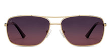 Load image into Gallery viewer, Gold Rectangle Full Rim Unisex Sunglasses by Vincent Chase Polarized-200399