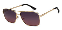 Load image into Gallery viewer, Gold Rectangle Full Rim Unisex Sunglasses by Vincent Chase Polarized-200399