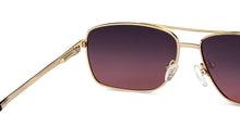 Load image into Gallery viewer, Gold Rectangle Full Rim Unisex Sunglasses by Vincent Chase Polarized-200399