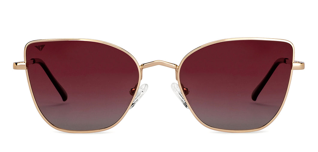 Gold Cat Eye Full Rim Women Sunglasses by Vincent Chase Polarized-200478