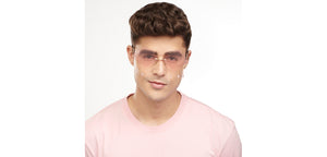 Gold Geometric Rimless Women Sunglasses by OJOS-205637