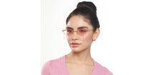 Load image into Gallery viewer, Gold Geometric Rimless Women Sunglasses by OJOS-205637