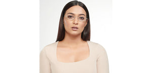 Gold Rectangle Full Rim Unisex Eyeglasses by Lenskart READERS-152621