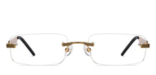 Load image into Gallery viewer, Gold Rectangle Rimless Unisex Eyeglasses by John Jacobs-205986